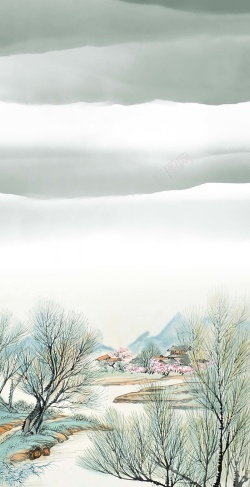 风景广告背景清明节中国风风景广告背景高清图片