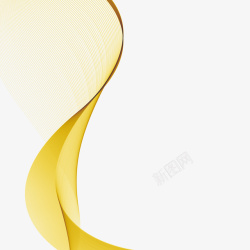 矢量黄色曲线装饰图案素材