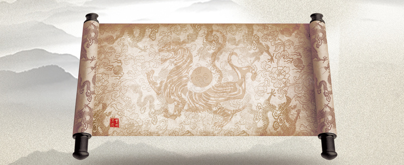 古典卷轴背景jpg设计背景_新图网 https://ixintu.com 中国风 卷轴 古典 复古 海报banner