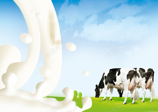健康牛奶海报背景素材背景