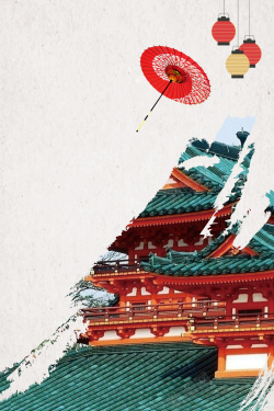 日本旅游风光日本名古屋白色简约旅游海报高清图片
