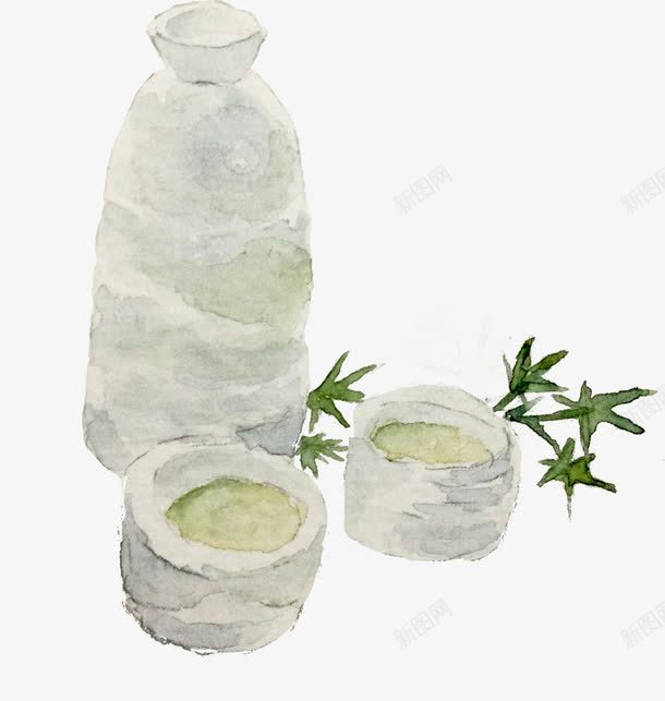 水彩效果植物瓷器png免抠素材_新图网 https://ixintu.com 水彩 效果 植物 瓷器