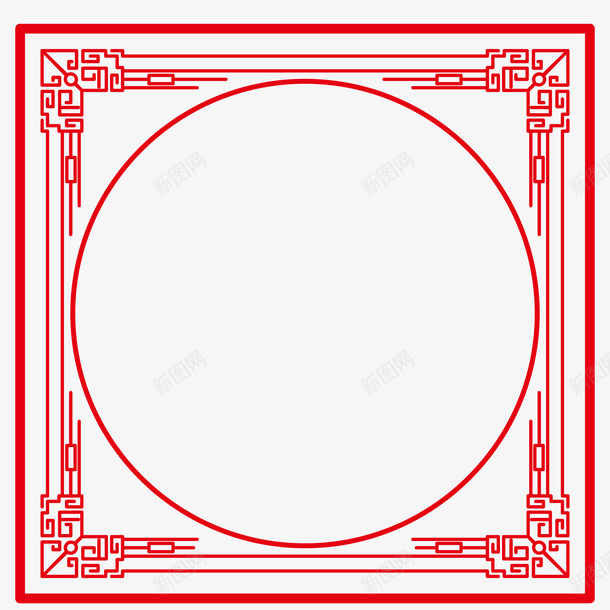 矢量手绘中国风边框元素ai免抠素材_新图网 https://ixintu.com 矢量图 装饰图案 中国风 边框 矢量边框 中国风边框