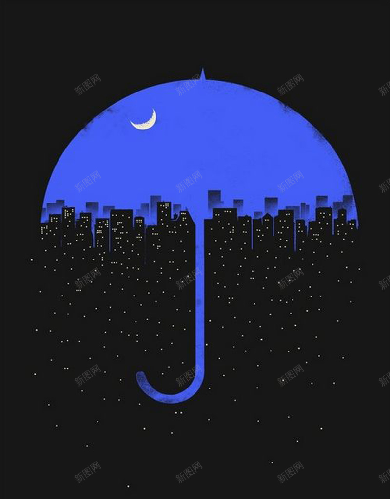 蓝色的夜空覆盖夜市背景psd设计背景_新图网 https://ixintu.com 夜空 开心 浪漫 蓝色 雨伞 梦幻