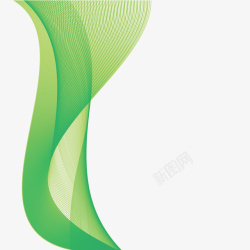 矢量绿色曲线装饰图案素材