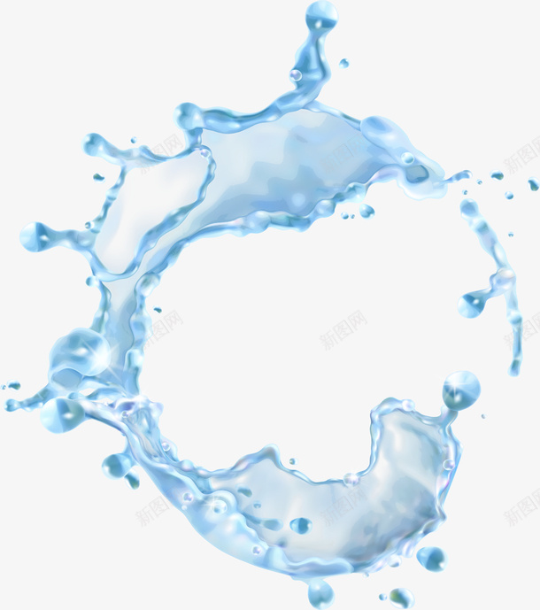 蓝色清新水流效果元素png免抠素材_新图网 https://ixintu.com 蓝色 清新 水流 效果元素 免抠PNG
