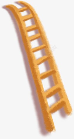 手绘水彩黄色的梯子效果素材