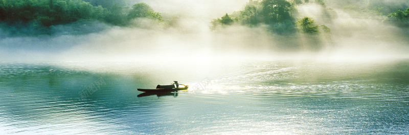 水墨画背景jpg设计背景_新图网 https://ixintu.com 河 小船 绿色 旅行 海报banner 其他