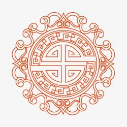 对称集中线中国风图案矢量高清图片