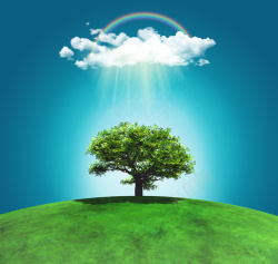 地球日主题世界地球日绿色大树环保主题背景素材高清图片