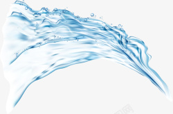 蓝色清新水流效果元素素材