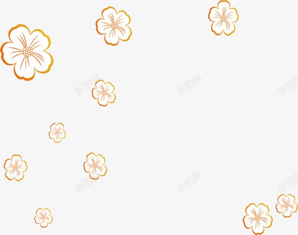 漂浮手绘花朵装饰png免抠素材_新图网 https://ixintu.com 漂浮 花朵 装饰