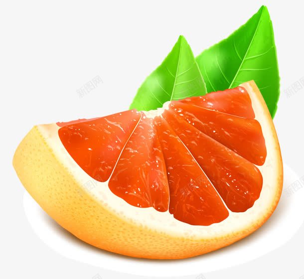 切开的红西柚png免抠素材_新图网 https://ixintu.com 水果 切开的水果 水果效果图 新鲜 绿色 红西柚 黄色 红色