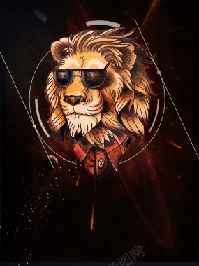 创意狮子头设计狮设计师招聘海报背景背景