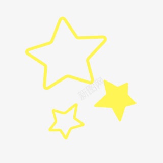 黄色星星漂浮装饰png免抠素材_新图网 https://ixintu.com 黄色 星星 漂浮 装饰