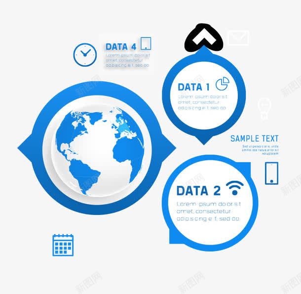 蓝色地球网络矢量png免抠素材_新图网 https://ixintu.com 企业文化 商务科技 蓝色图标 免费png素材 矢量