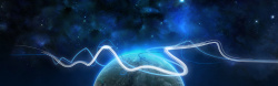 蓝色星空科技banner蓝色夜空星空科技背景高清图片