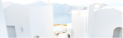 地中海建筑白色唯美banner海报背景高清图片