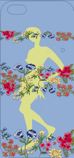 手机壳青蛙图案设计手机壳图案蓝色花纹人物设计高清图片