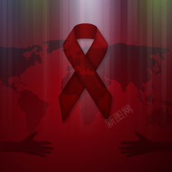 防治艾滋病地球红丝带艾滋病防治背景素材高清图片