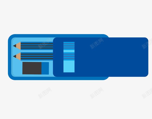 蓝色文具盒png免抠素材_新图网 https://ixintu.com 蓝色 文具盒 开学季 开学 铅笔