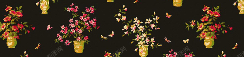 花纹底纹jpg设计背景_新图网 https://ixintu.com 古典 花朵 花瓶 花纹 黑色 复古 海报banner 质感 纹理