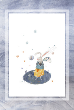 小作家展板卡通小兔海报背景高清图片