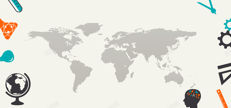 地球扁平简约黄色banner背景psd设计背景_新图网 https://ixintu.com 扁平 几何 科技 科幻 商务 文艺 小清新 简约 剪影 地球 地球仪 人脑 尺子 齿轮 素材 背景