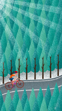 绿色森林骑自行车跑道背景