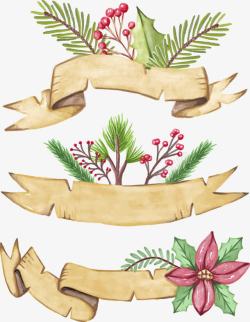花卉植物标题栏装饰图案素材