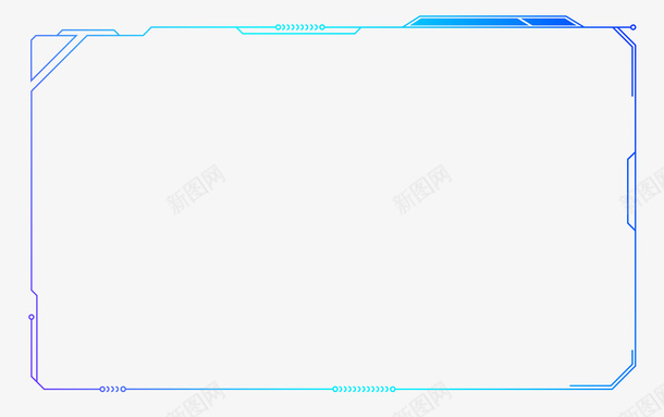 科技感元素框png免抠素材_新图网 https://ixintu.com 科技 文本框 动感 蓝色