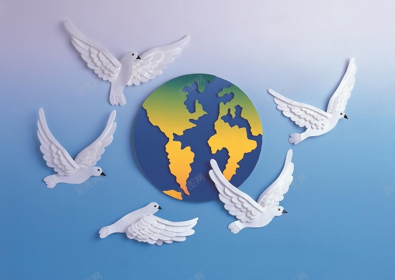 地球和平鸽纸雕背景jpg设计背景_新图网 https://ixintu.com 和平鸽 卡通 地球 童趣 纸雕 手绘