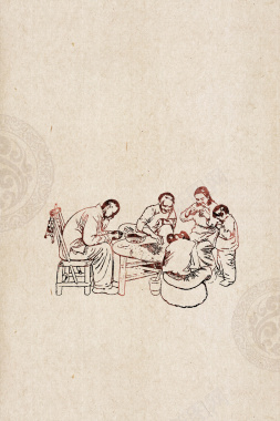 中国风传统文化中华味道饺子海报背景素材背景