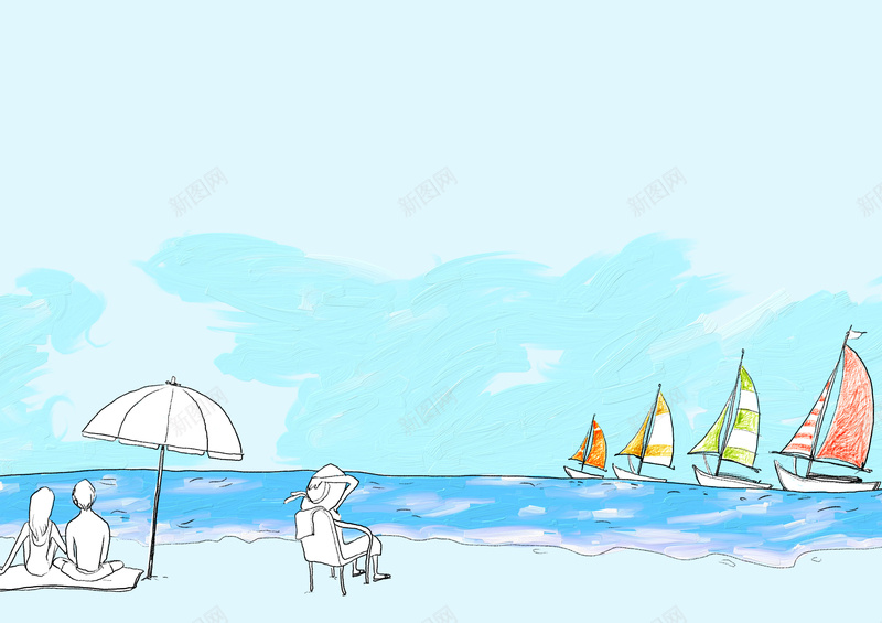 夏日海洋沙滩促销海报背景设计psd设计背景_新图网 https://ixintu.com 夏日海洋 卡通 手绘 沙滩 童趣