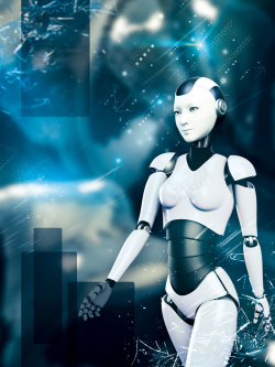 智慧创新蓝色科技感未来机器人科幻高清图片