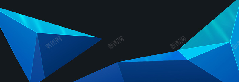 三角形几何及黑色海报背图psd设计背景_新图网 https://ixintu.com 三角形几何 科幻 科技 蓝色 黑色 背景素材