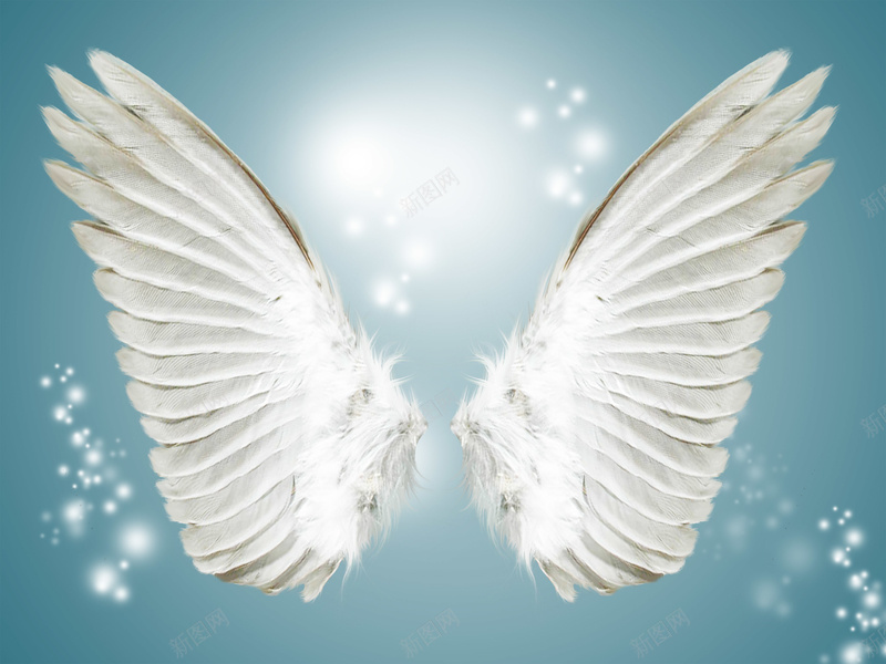 天使的翅膀psd设计背景_新图网 https://ixintu.com 白色天使的翅膀开心和