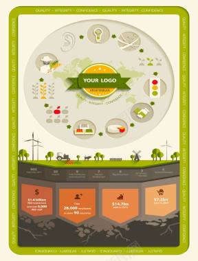 创意农业商务信息图矢量图背景