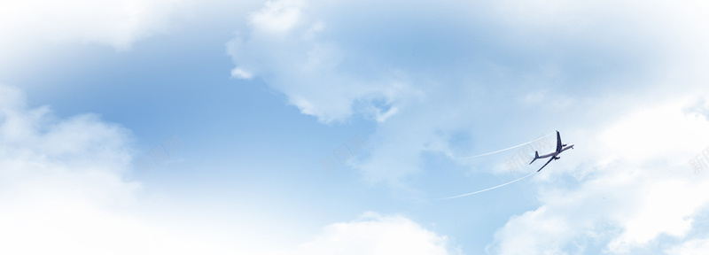 飞机蓝天白云背景