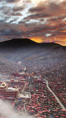 西藏色达H5素材背景背景