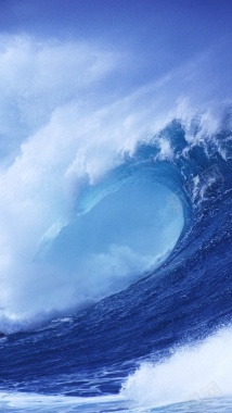 蓝色海浪H5背景背景