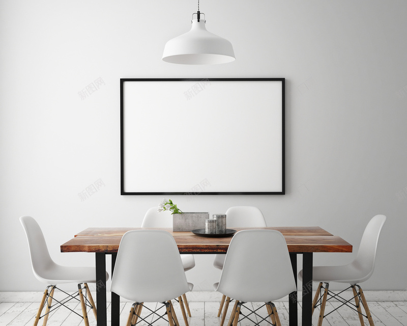 餐厅桌椅布置与空白画框jpg设计背景_新图网 https://ixintu.com 餐厅 桌椅 空白画框 家居 白色 PPT 大气