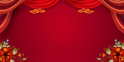 舞台帷幔红色舞台帷幔海报背景模板高清图片