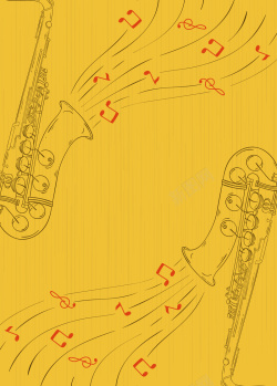 爵士乐海报卡通复古手绘文艺爵士音乐节海报背景素材高清图片