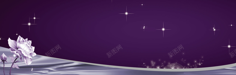 紫色奢华珠宝背景banner背景