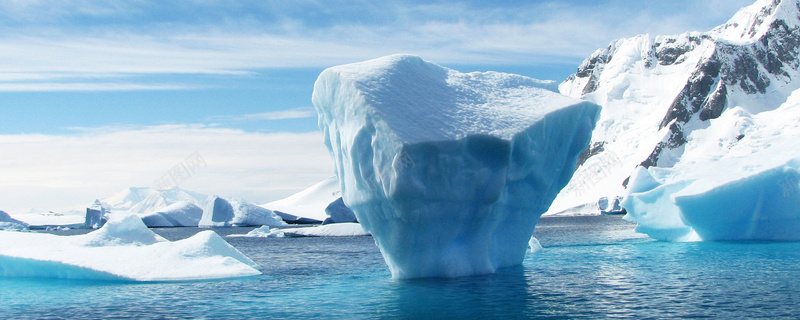 蓝色海洋冰川背景背景
