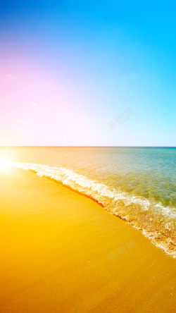 海边光唯美梦幻海边H5背景素材高清图片