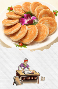 香酥肉饼美食宣传海报背景素材背景