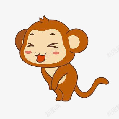 害羞的小猴子png免抠素材_新图网 https://ixintu.com 卡通 动物 猴子 猴
