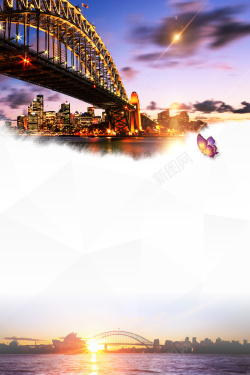 澳洲签证澳大利亚旅游海报高清图片